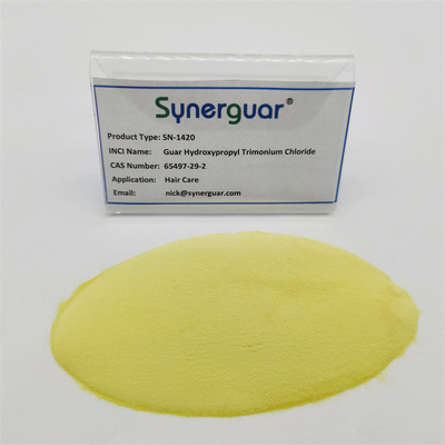 Goma Guar com desempenho de alto custo tem viscosidade média e grau médio de substituição para cuidados com os cabelos