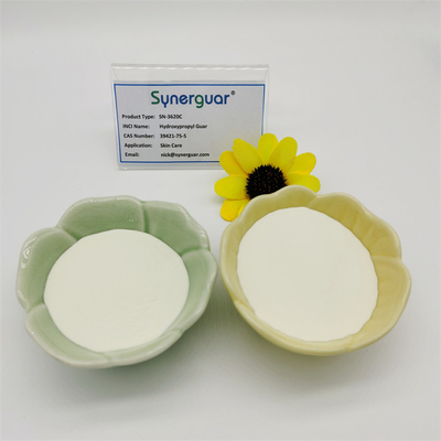 A goma de guar Hydroxypropyl superior com qualidade superior tem a viscosidade média e a transparência alta para cuidados com a pele