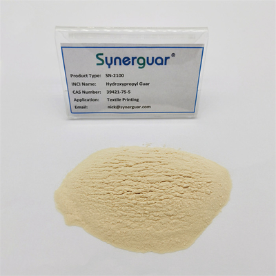 A goma de guar Hydroxypropyl com desempenho custado alto tem a baixa viscosidade e o baixo grau de substituição para a impressão de matéria têxtil